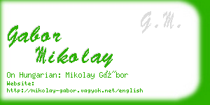 gabor mikolay business card